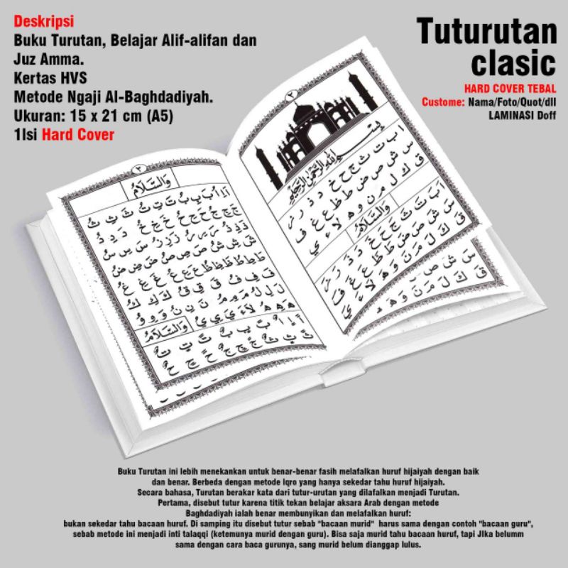 Buku Ngaji Tuturutan Hardcover Custome Design Foto Nama / Turutan