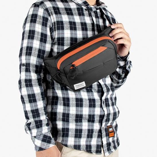 Terbaru.. Geoff Max Official - Midlife Black Orange | Tas Selempang | Slingbag | Waistbag