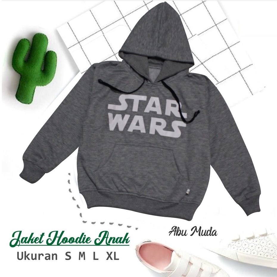 JAKET ANAK SWEATER HOODIE SABLON STARWARS KEKINIAN TERBARU BAHAN FLEECE USIA 2TAHUN SAMPAI 12TAHUN LAKI LAKI PEREMPUAN