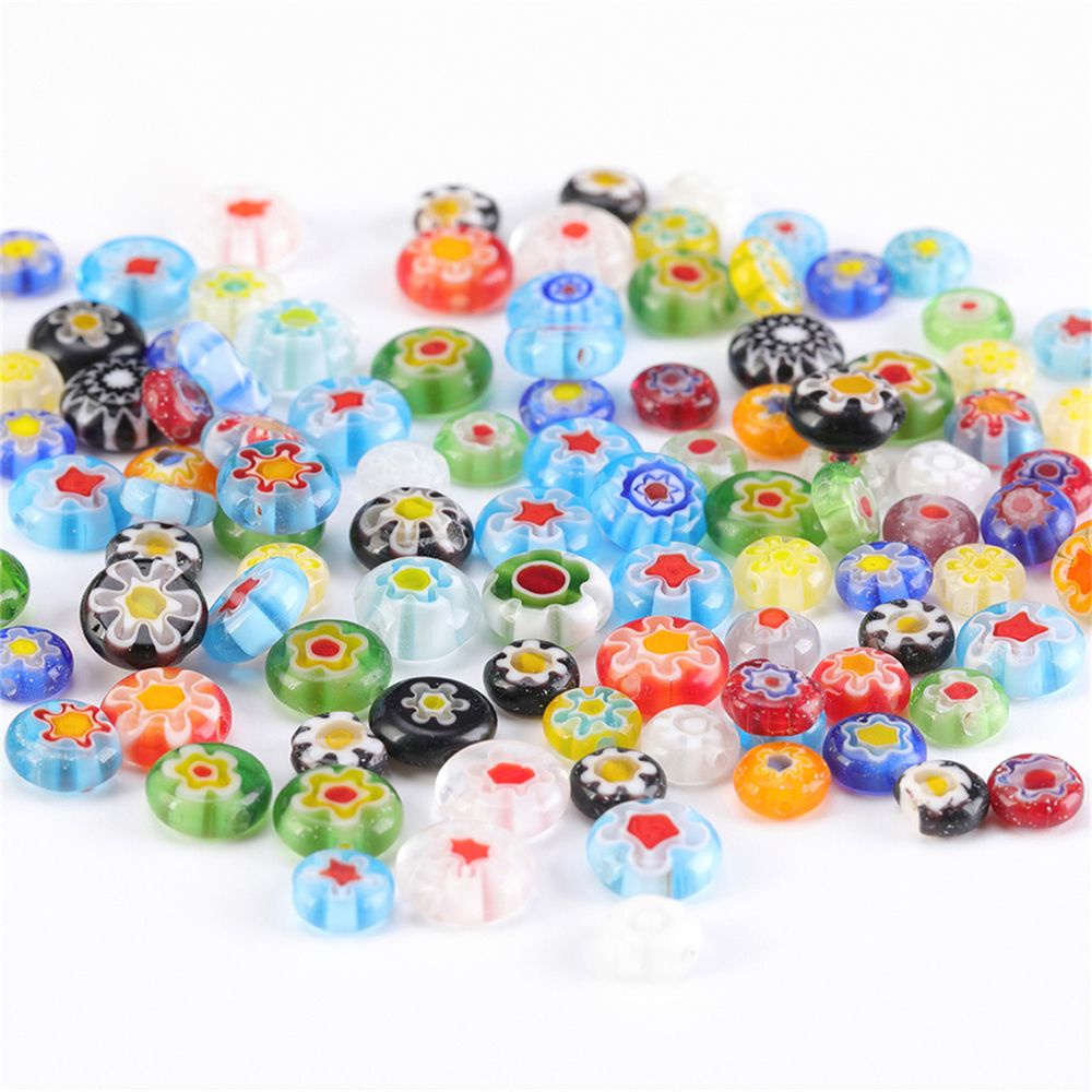 Needway  6mm 8mm 10mm DIY Jewelry Accessories Charms Jewelry Making Beads Charms Necklace Square Flat Bracelet Pendant Glass Sweet Acrylic Beads/Multicolor