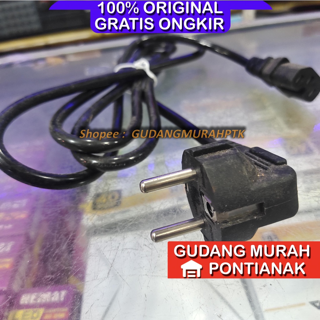 Kabel Power PC 3 pin Kualitas Tebal warna hitam cocok untuk Ricecooker Cosmos dan lain