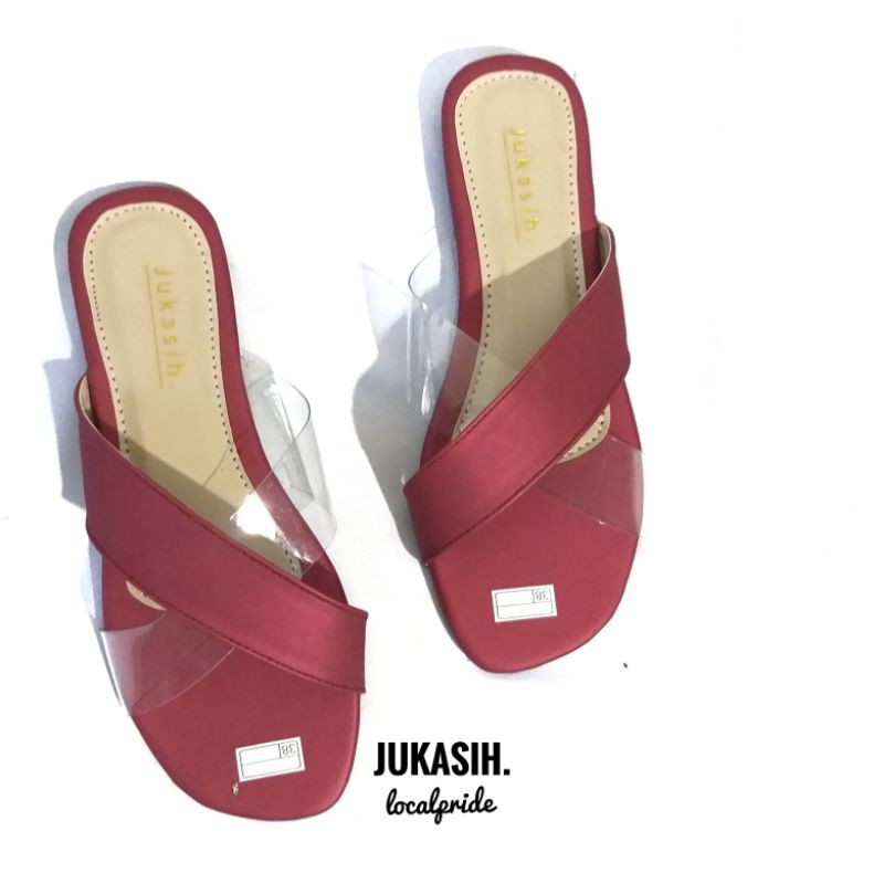 JUKASIH - YUSEE sandal teplek silang satin terbaru2021