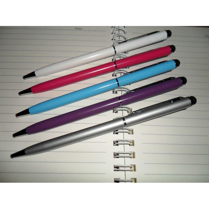 

PULPEN LOGAM BIASA + STYLUS ANEKA WARNA (2-IN-1) TERMURAH