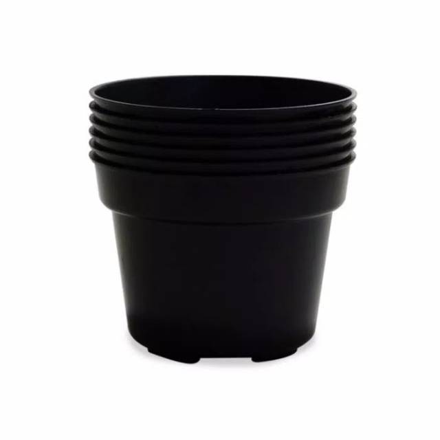 Pot bunga plastik HITAM uk 15cm