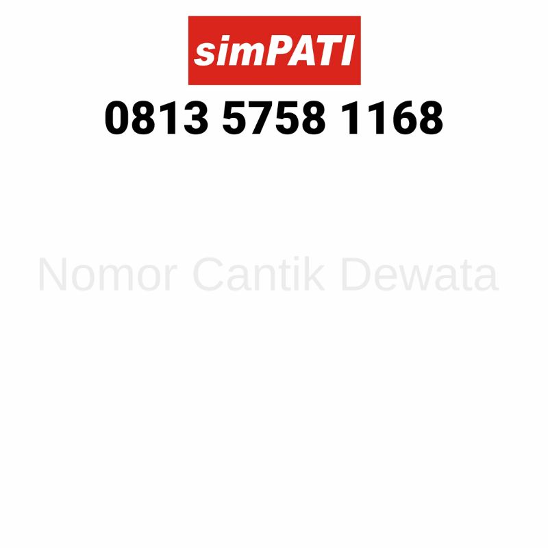 Nomor Cantik Simpati Kartu Perdana Telkomsel Nomer Cantik Seri 5758 1168