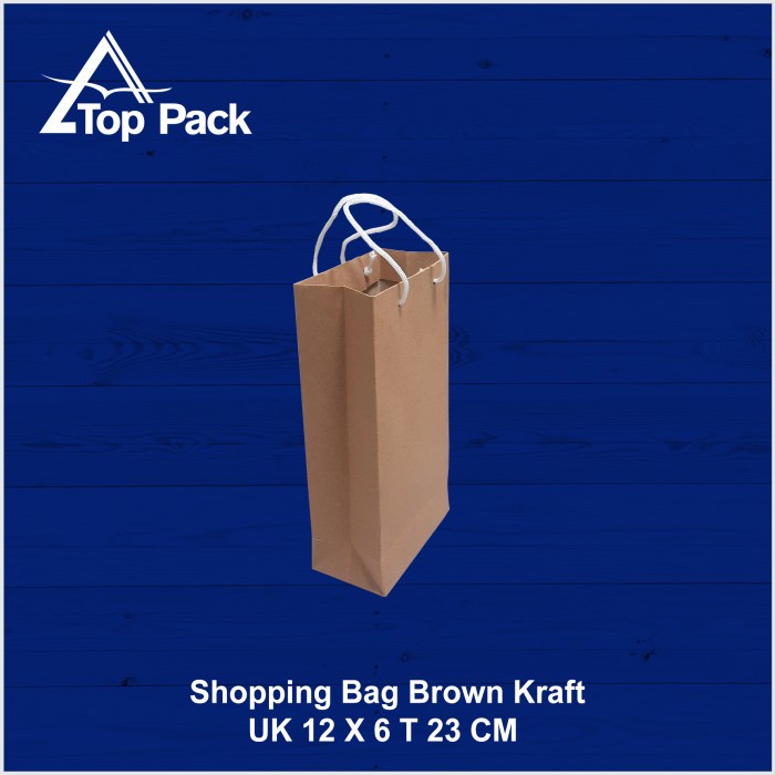 

NEW Paper Bag Shopping Bag Tas Kertas Brown Kraft Ukuran 12 x 6 T 23 Cm
