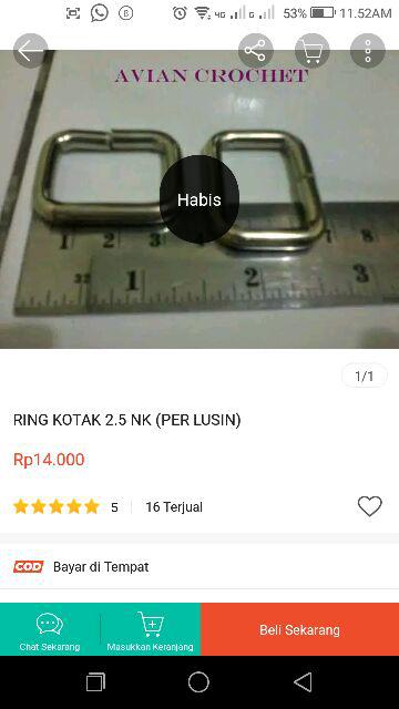 Ring Kotak 2.5 Nk (per Lusin)