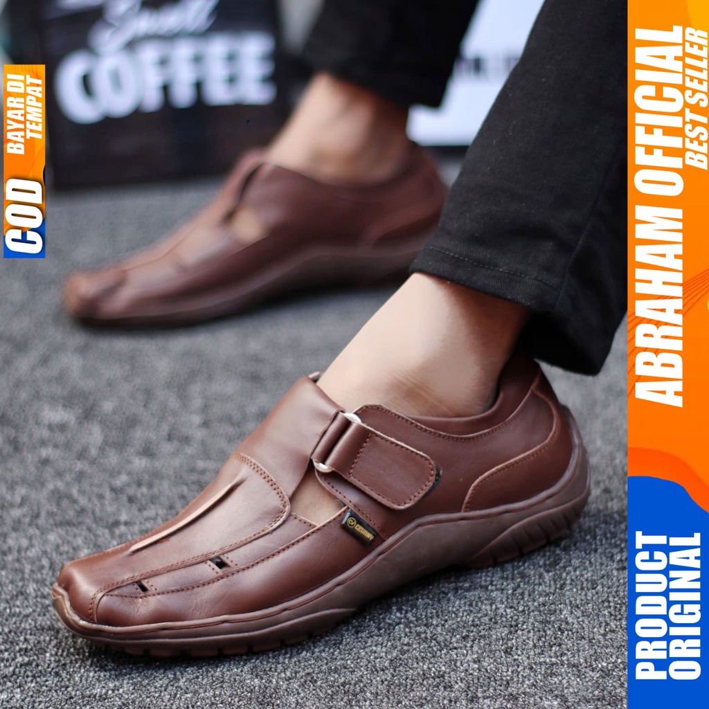 ABRHM DRAKEN Sepatu Slip On Pria Sepatu Pria Casual Kulit Asli Sepatu Casual Pria Ori Cowo / Cowok Sepatu Kasual Slop Anti Slip Semi Formal Kerja Kuliah Gaya Santai Keren Kekinian Original Murah Terlaris