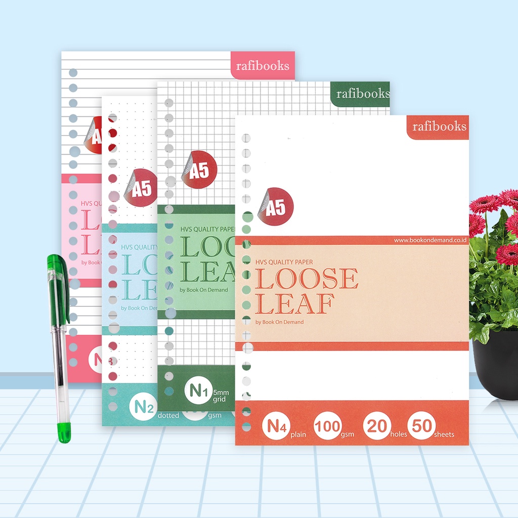 

[ Rafibooks ] Loose Leaf A5 HVS 100 Gsm - Kertas Lettering / Isi Binder Tebal Warna Putih / Stationery
