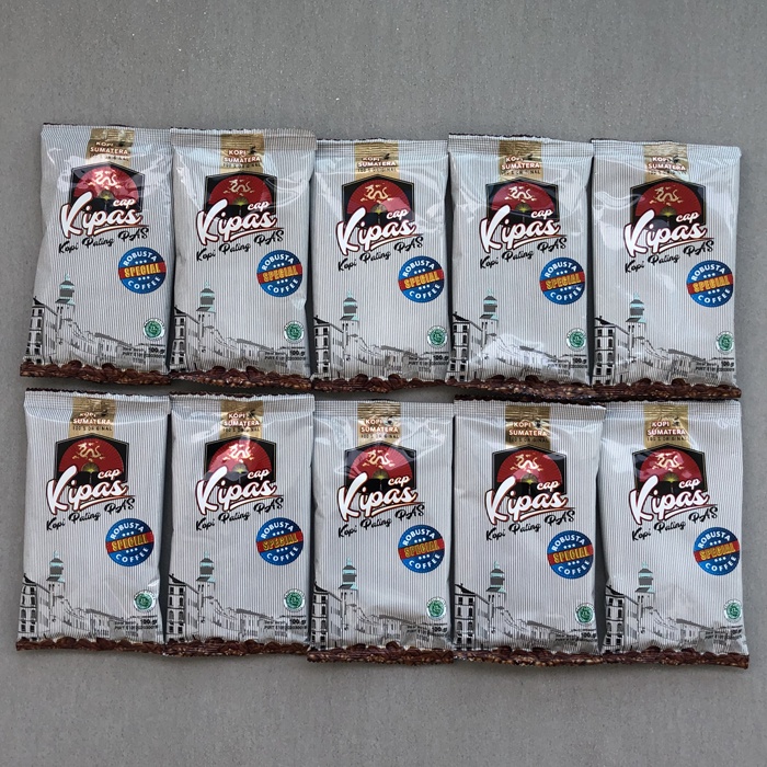 

1 KG (10x100 gram) Kopi Bubuk Sumatera CAP KIPAS Spesial Robusta