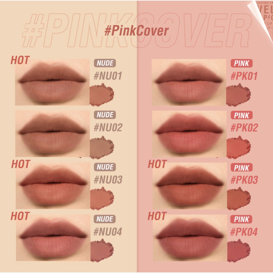 PINKFLASH PinkCover Cover Girl Velvet Matte/Tahan Lama Cream Lipstick High Pigment Lasting Silky Soft Smooth Creamy Not Dry PF018