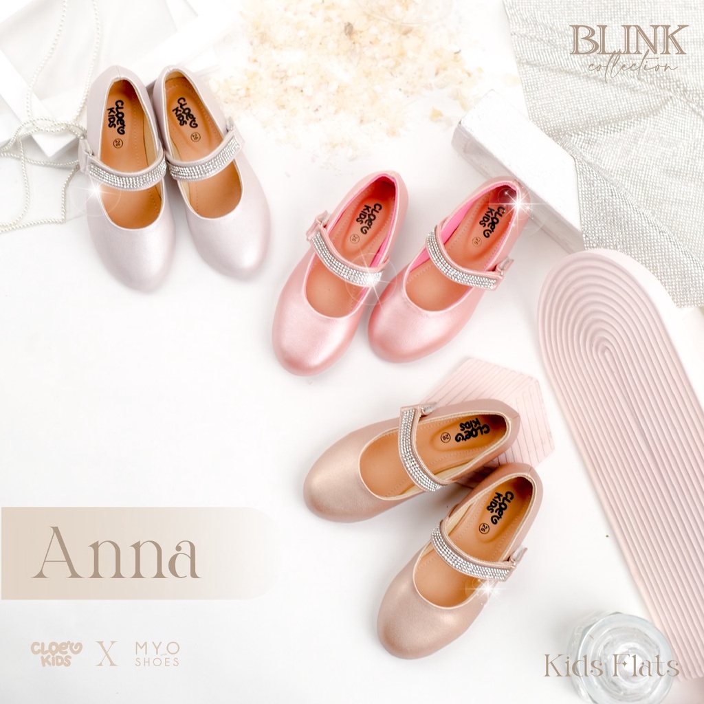 CLOEVKIDS -Anna Size 22-35 Flatshoes Sepatu Pesta Anak Perempuan Ballet - Blink Collections