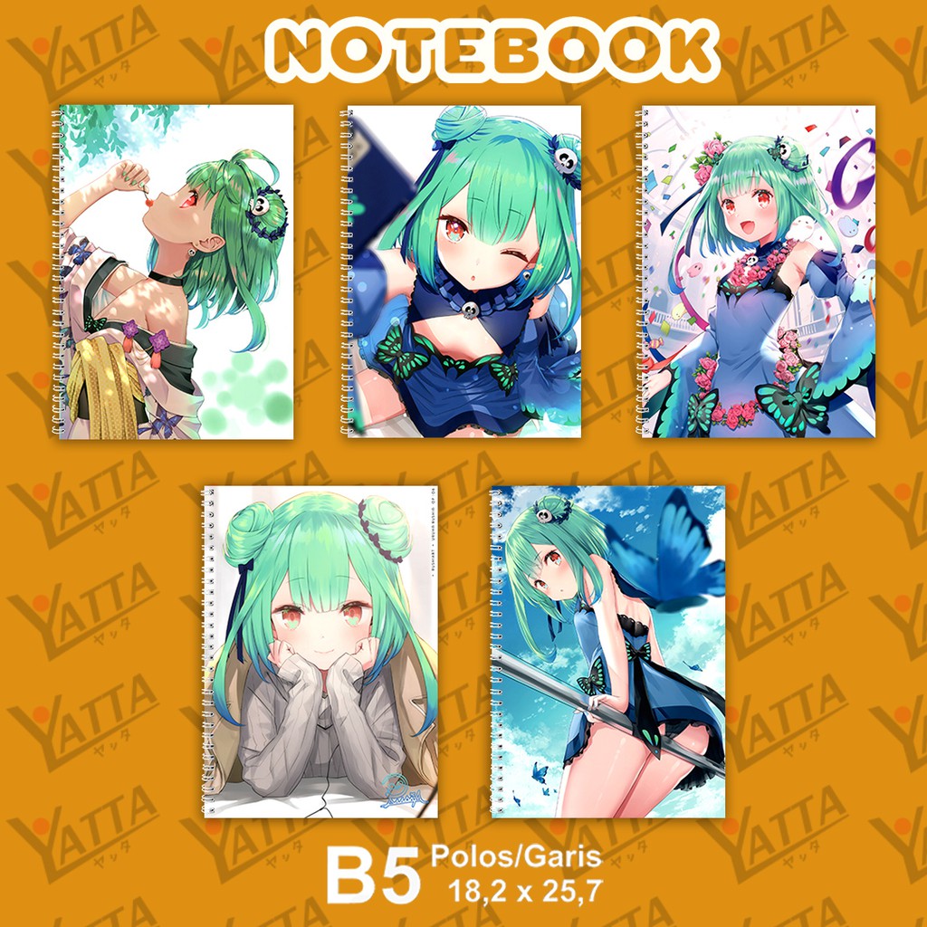 

Notebook Anime ukuran B5 18,2 cm x 25,7 cm Hololive JP - Rushia