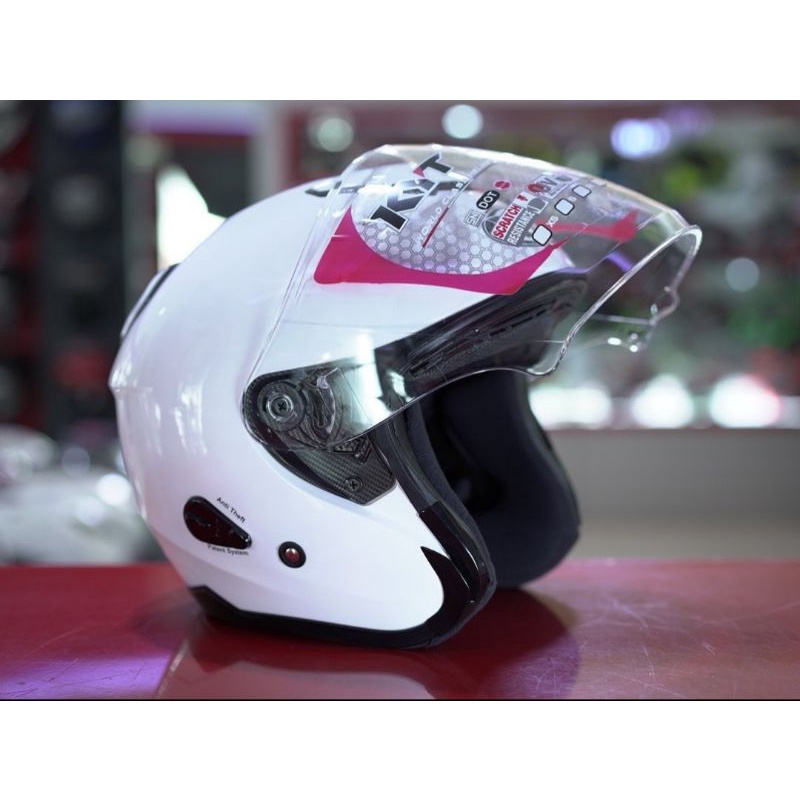 HELM KYT KYOTO R SOLID PUTIH/HELM HALF FACE SINGEL VISOR FULL BOX ORIGINAL
