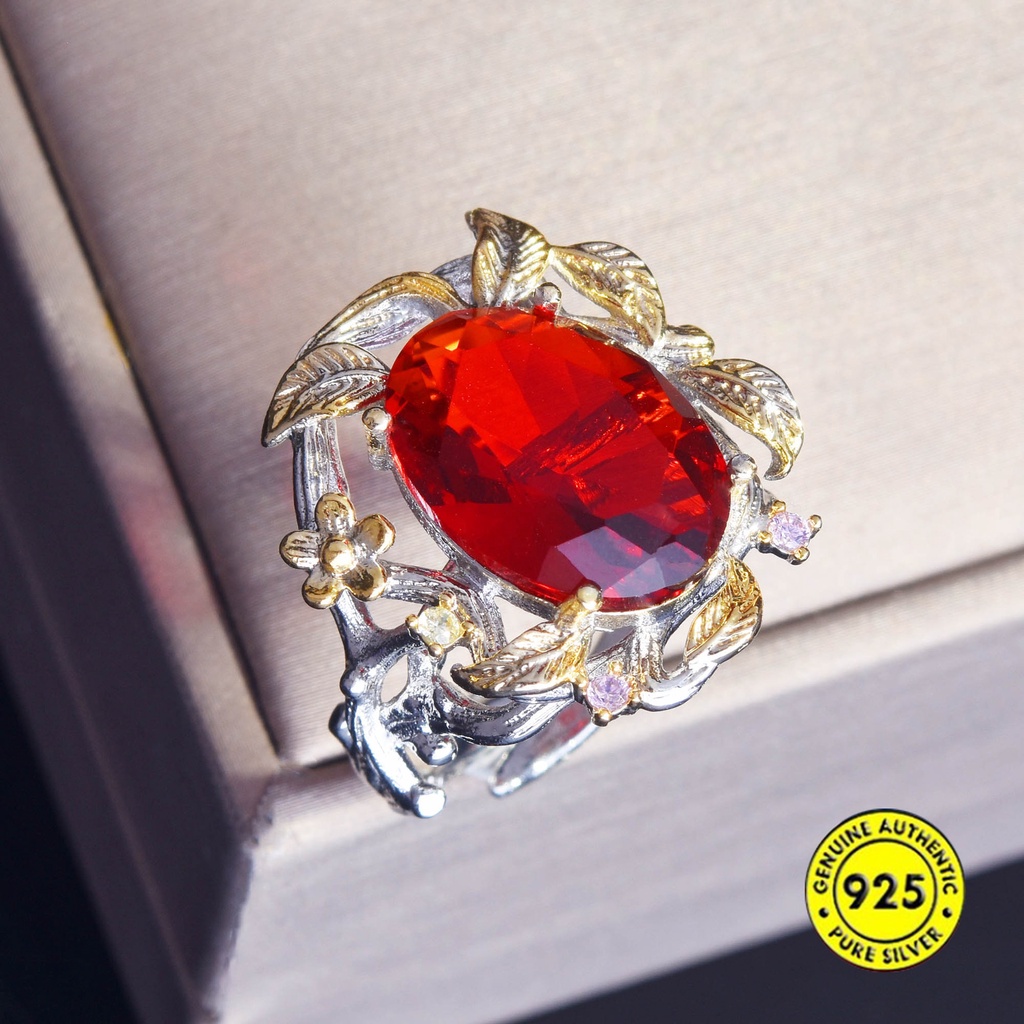 Cincin Open Ring Dengan Batu Permata Warna Warni Untuk Wanita