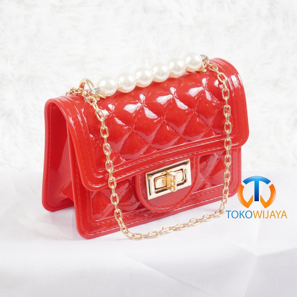 Tas Jelly Glossy Mini Classic Pearl | Tas Jelly Mutiara Classic Pearl | Tas Jelly Mini Rubber