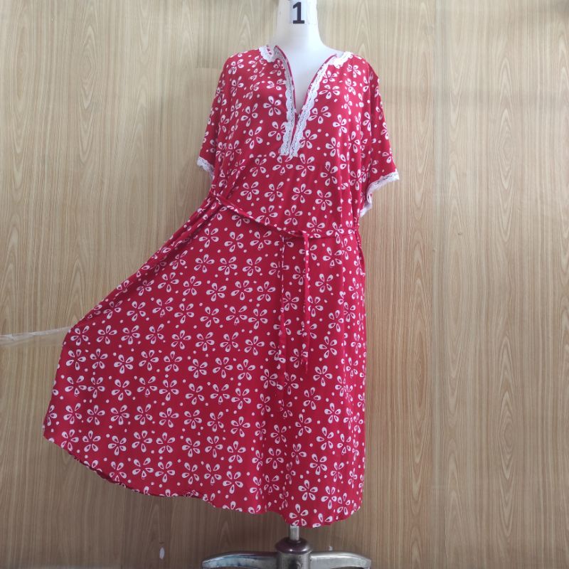 Batik Qonita Daster Clok Sleting renda halus