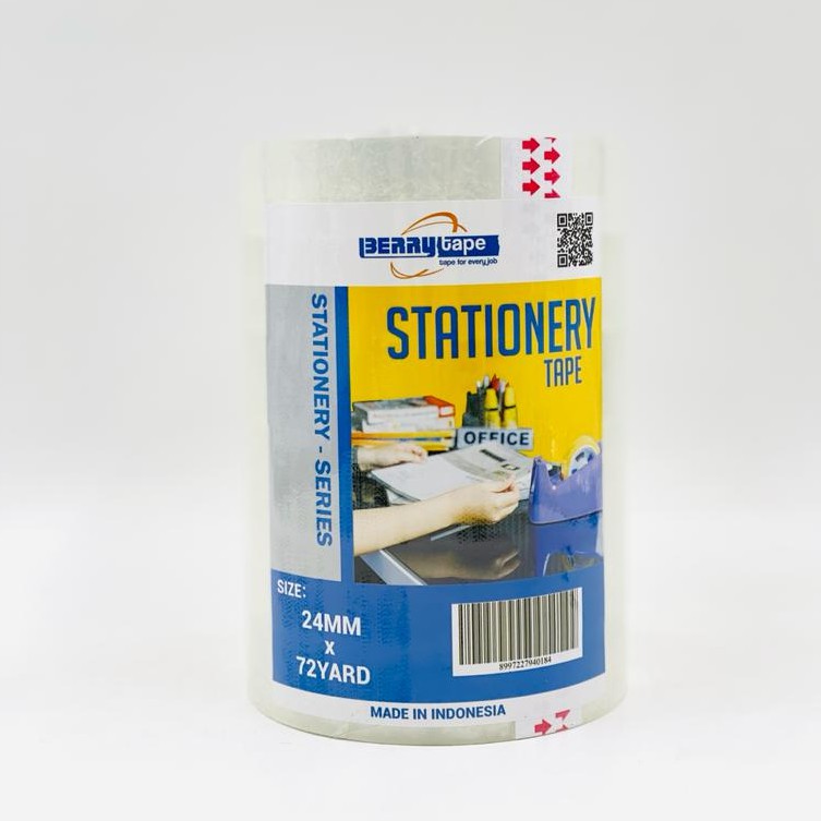 

STATIONERY TAPE BERRY 24 MM / Isolasi Selotip Berry 24 MM 1" INCH x 72 yard