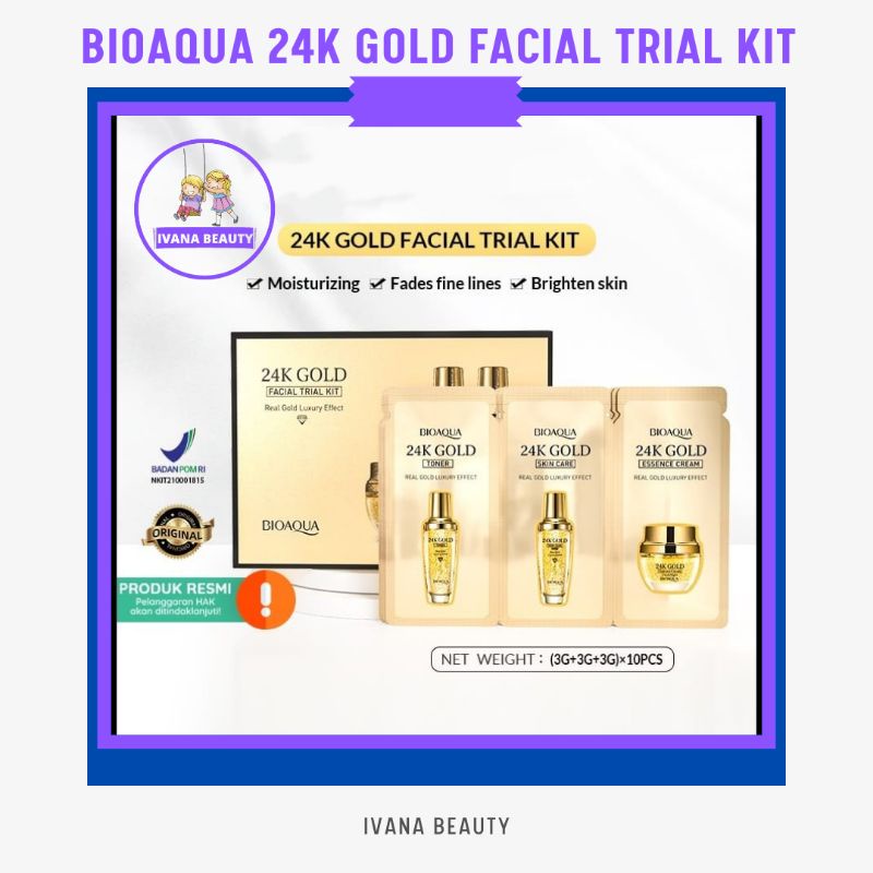 [COD] BIOAQUA 24K Gold Facial Trial Kit 10pcs Contains Toner + Serum + Essence Cream