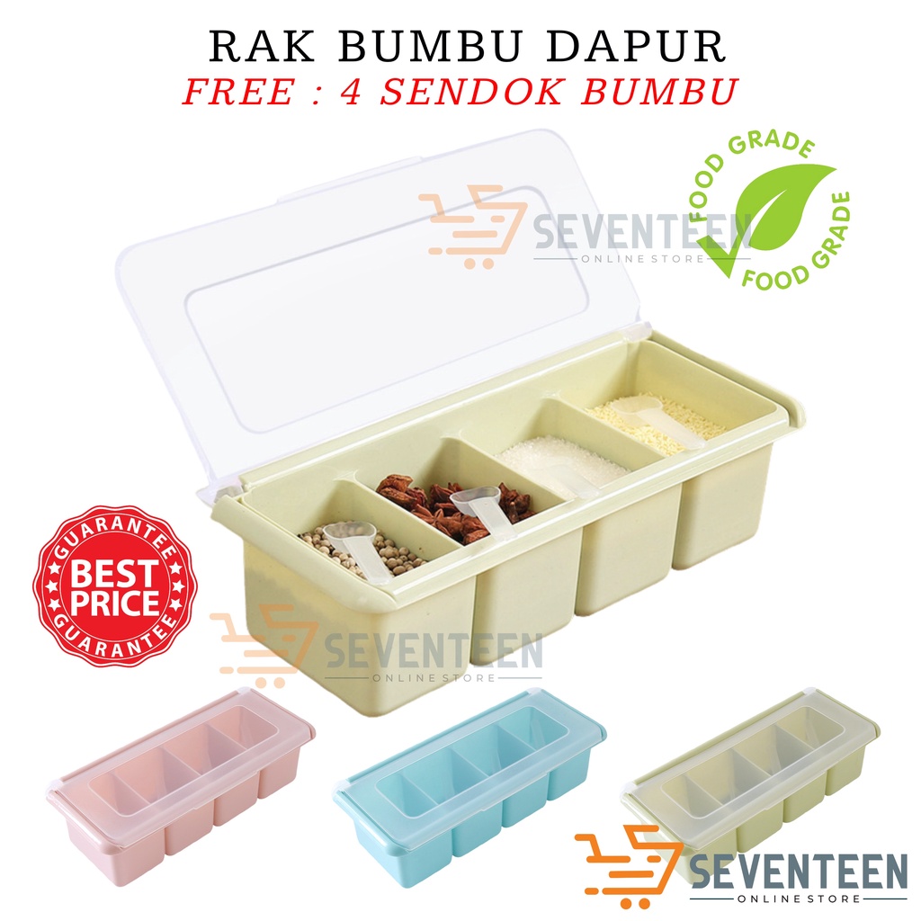 Jual Seventeen Tempat Bumbu Sekat Kotak Bumbu In Tempat Garam Dapur In Rak Bumbu Dapur