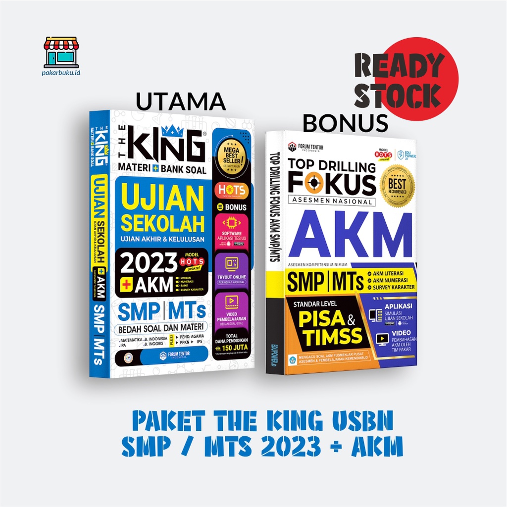 THE KING MATERI DAN BANK SOAL USBN + AKM SMP/MTS UPDATE 2023 BEST SELLER BY FORUM EDUKASI