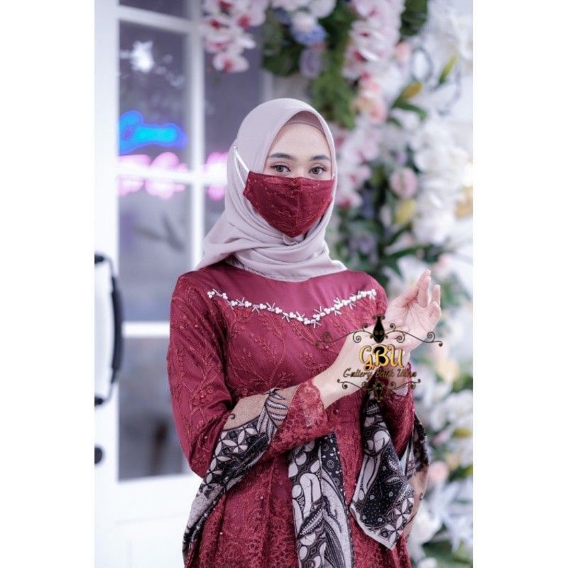 Kebaya Couple Asyifa Maroon Batik kebaya Couple lamaran Kebaya Couple brokat Kebaya Couple wisuda