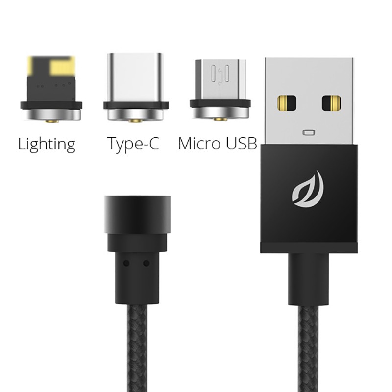 Original WSKEN X-Cable 3 in 1 (Micro USB Lightning USB Type C) - Circular Round Magnetic Charging