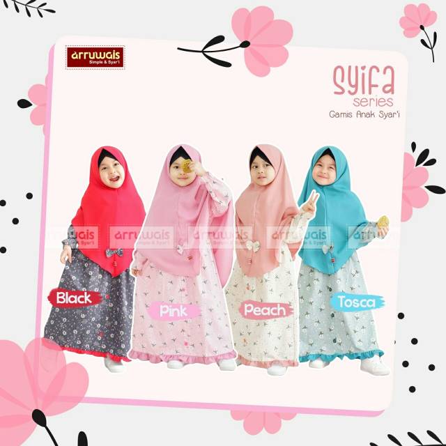 Pakaian muslim anak satu set/  couple ibu dana anak /gamis anak syifa series by arruwais/