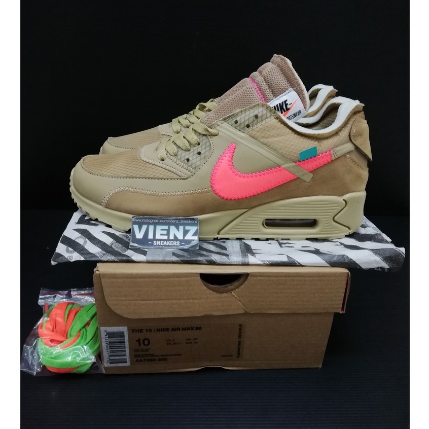 Sepatu Nike Air Max 90 x OffWhite Desert Ore ORIGINAL U.A BNIB.