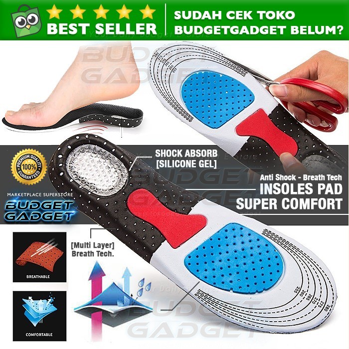 Alas Kaki Sepatu Sol Dalam Shock Absorb Gel Orthotic Super Comfort - SIZE L