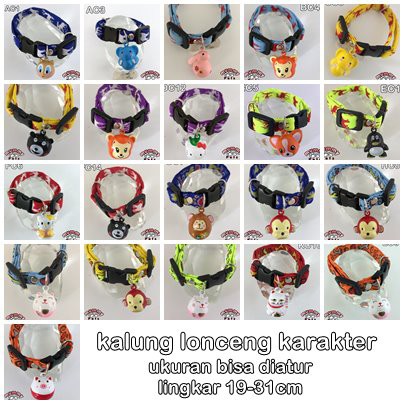 aksesoris hewan kalung kucing anjing motif lonceng karakter