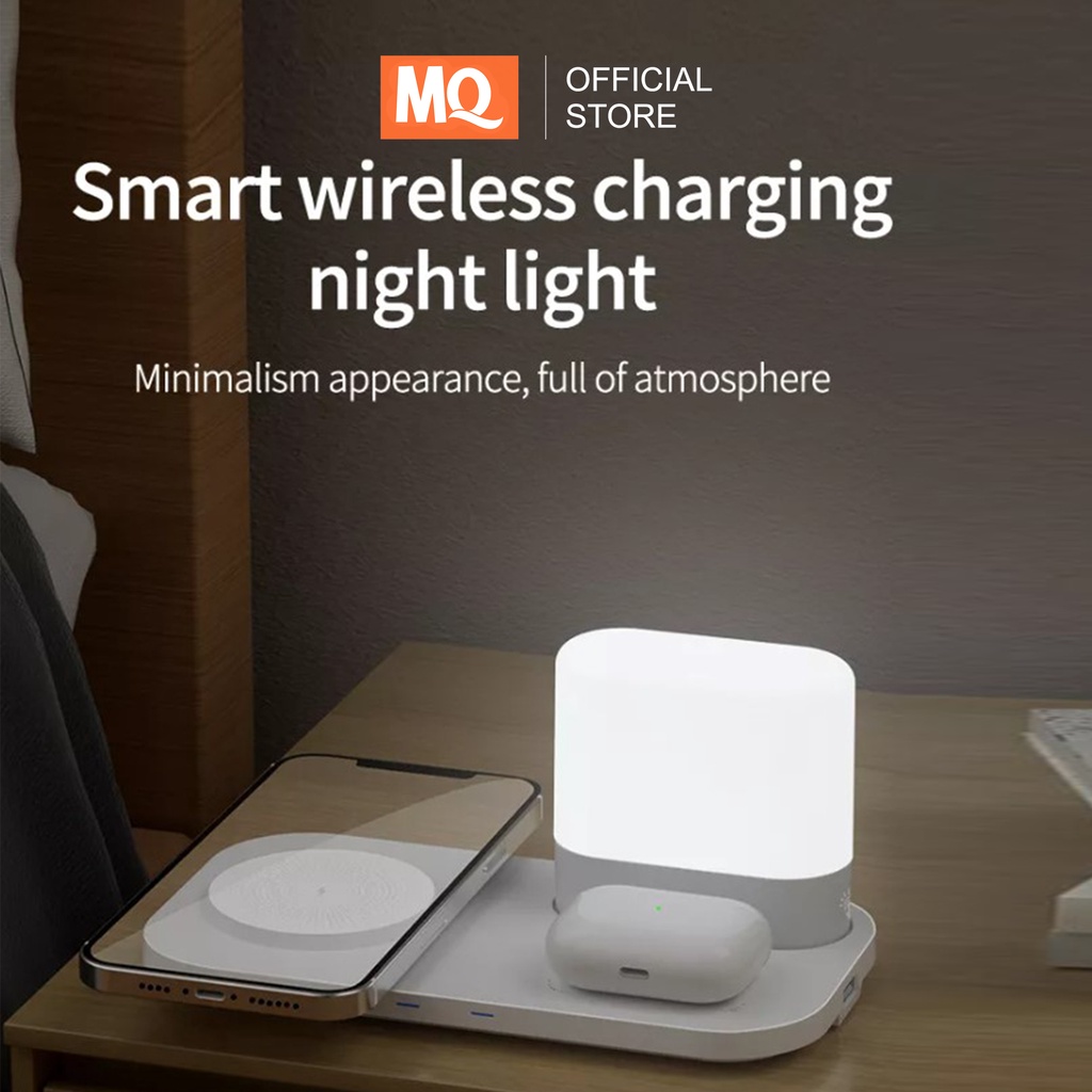 MQ Wireless Charging Night Light 2 in 1 Fast Charging For Universal Smartphone Multifungsi