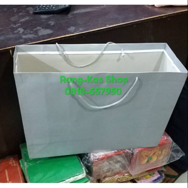 

Paper bag SILVER Landscape JUMBO karton Duplex Laminating Doff