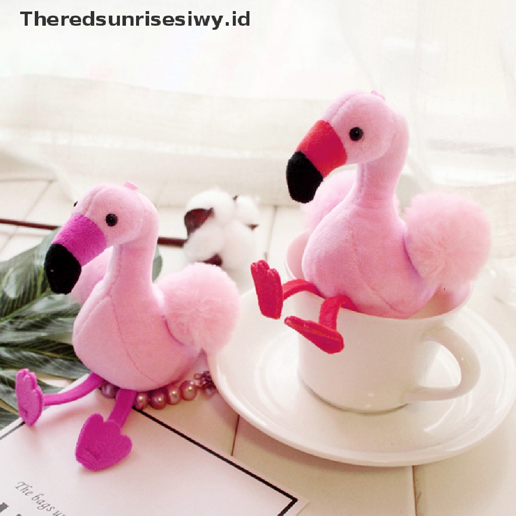 (Theredsunrisesiwy.Id) Gantungan Kunci Bentuk Flamingo Bahan Plush