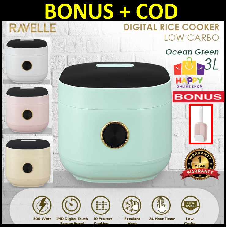 RAVELLE Low Carb Rice Cooker - Rice Cooker Low Carbo - Rendah Gula atau Karbo