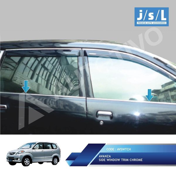 Aksesoris Tambahan Fariasi Toyota Avanza 2008 2011 List Kaca Samping JSL Side Window Trim Chrome
