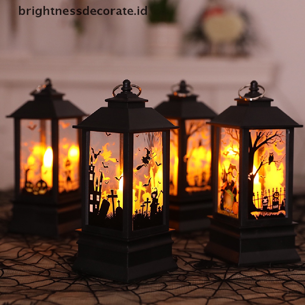 Lampu Desain Pumpkin Castle Gaya Vintage Untuk Pesta Halloween