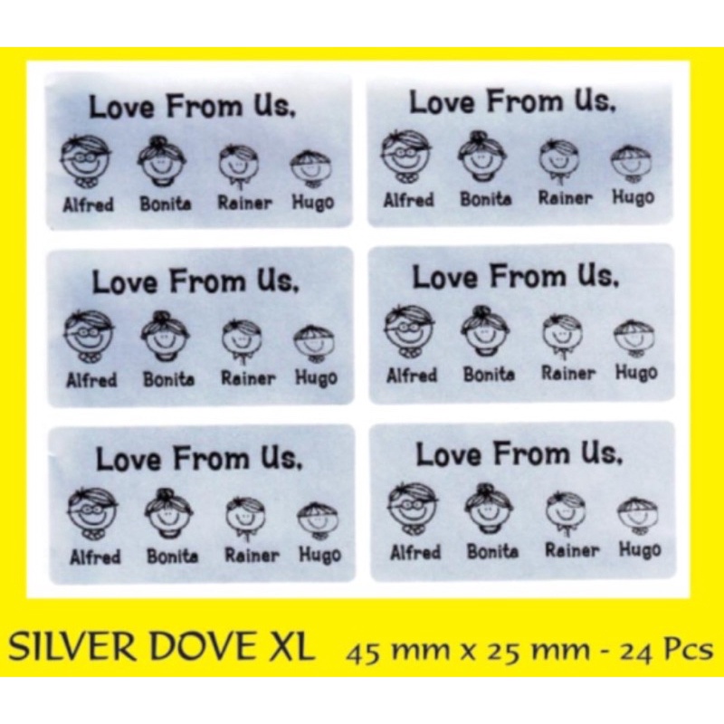 

Label Nama Silver Dove XL Waterproof