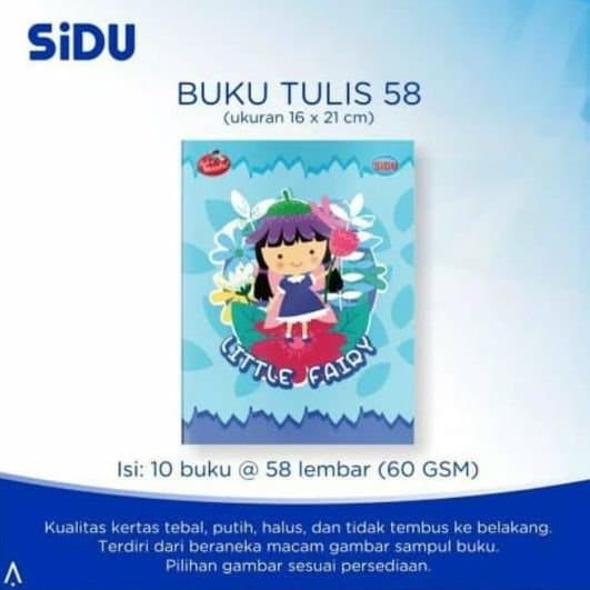 BUKU TULIS SIDU SINAR DUNIA ISI 58 LEMBAR PACK ISI 10PCS