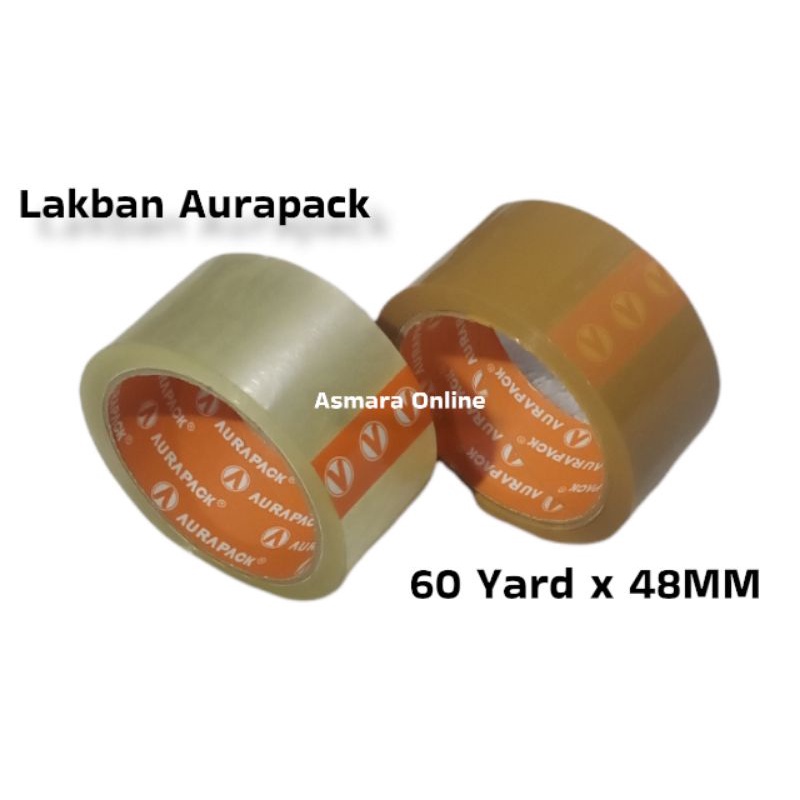 

Lakban Coklat Bening Aurapack 60 Yard x 48MM