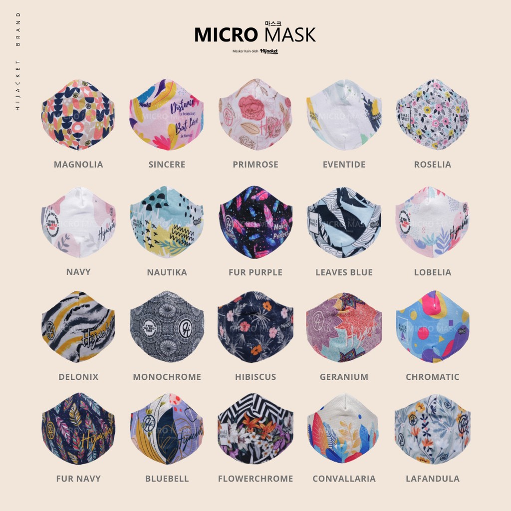 Masker Hijab Kain Motif/ Micromask / Masker Hijacket/Spectrum/Masker Polos-4