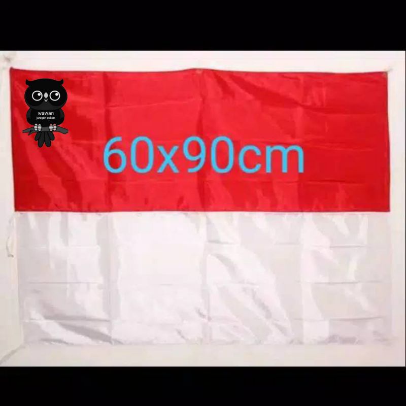 bendera merah putih uk 60x90 cm bahan satin peles