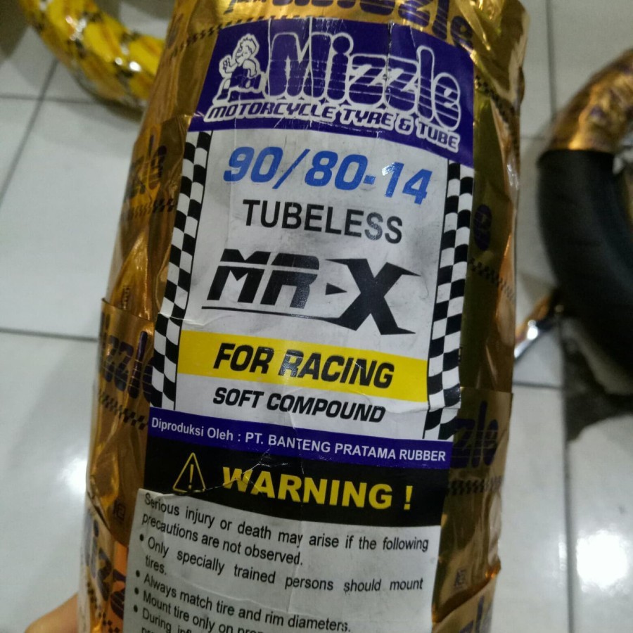 BAN MOTOR MATIC RACING SOFT COMPOUND MIZZLE MRX MR X 90/80 RING 14 TUBELES