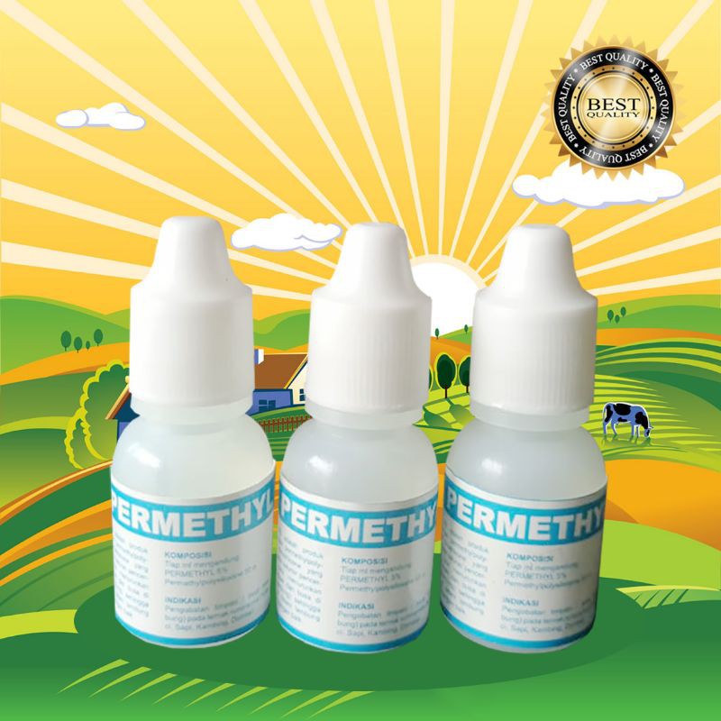 PERMETHYL 5% - Obat Kembung Hewan Kelinci Sapi Domba Kambing 10 ml