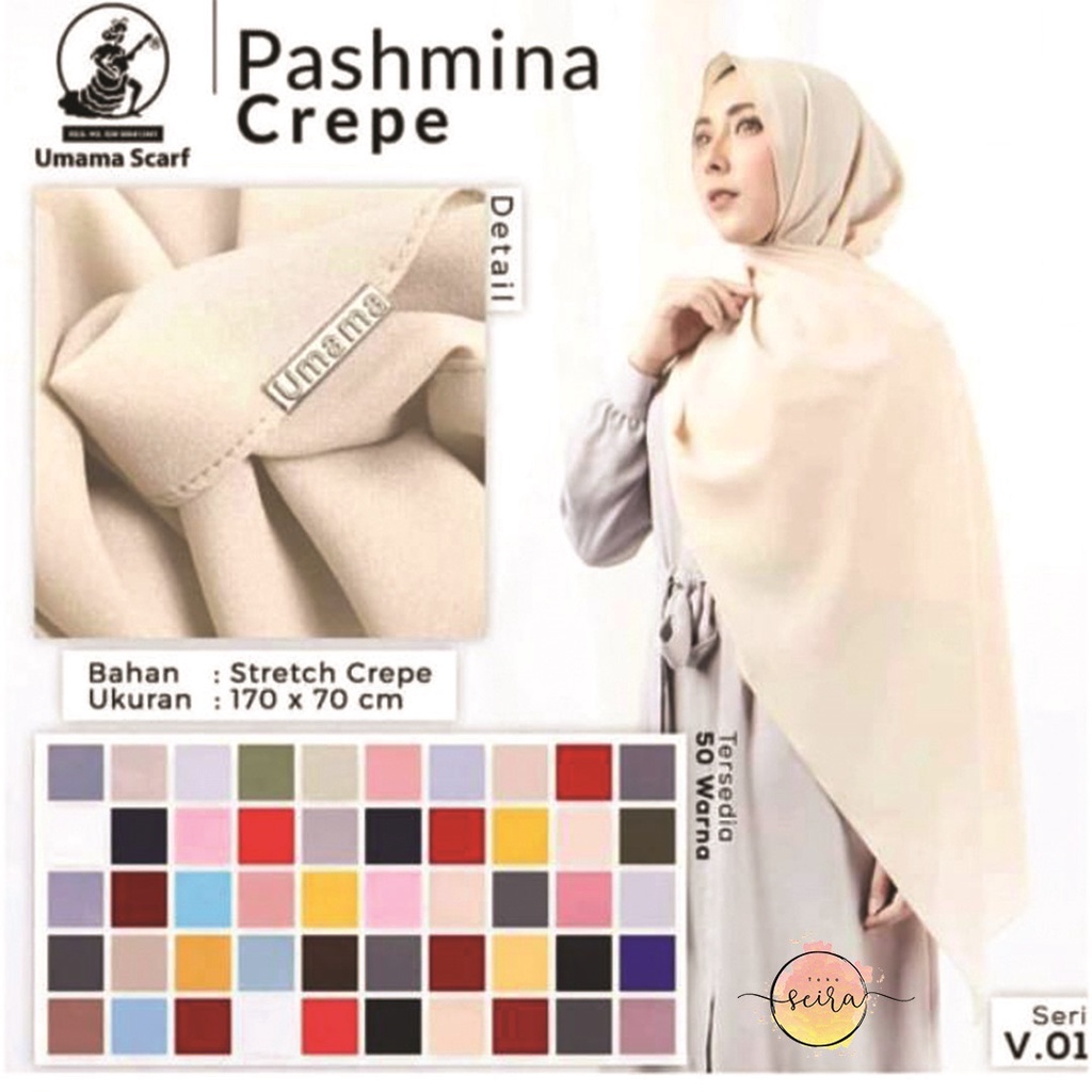 [BISA COD] Umama Kerudung / Hijab Pashmina Crepe