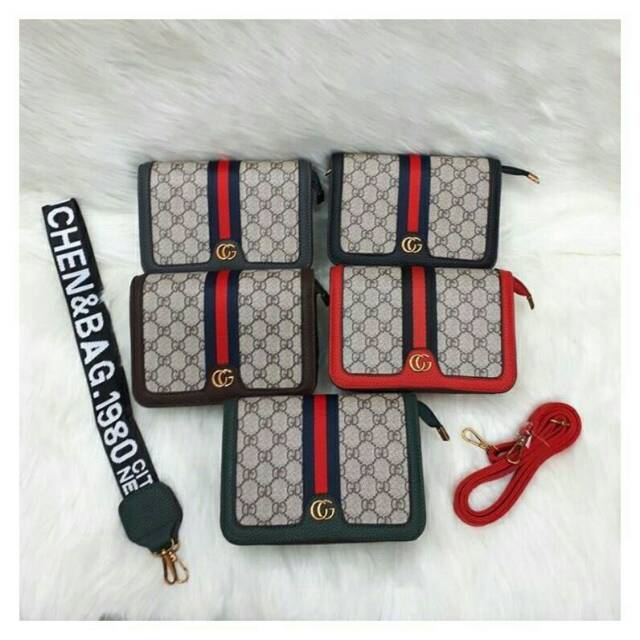 Slingbag gucci chain FREE strap / tas import murah