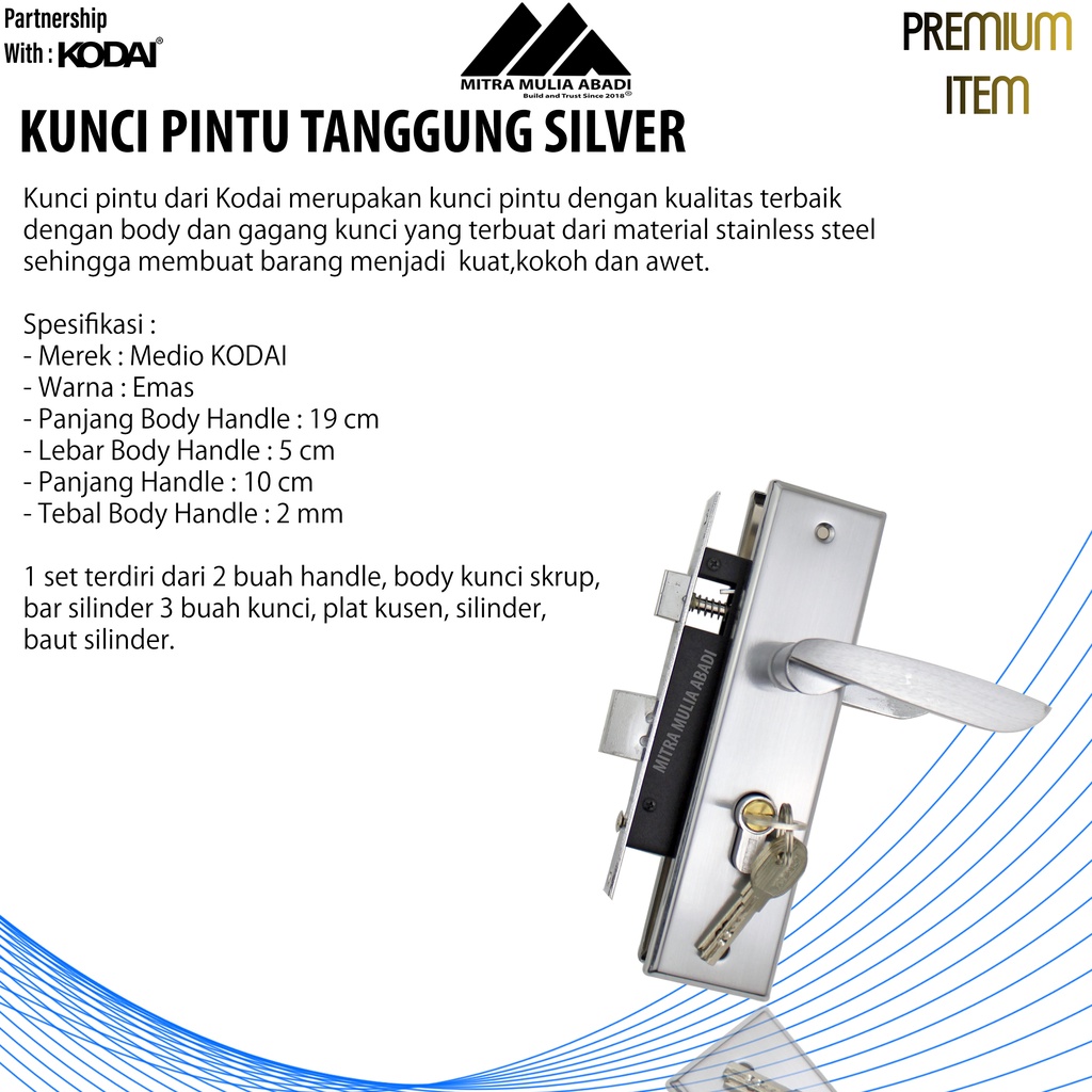 Kunci Pintu Tanggung Silver I By KODAI Medio I Fullshet