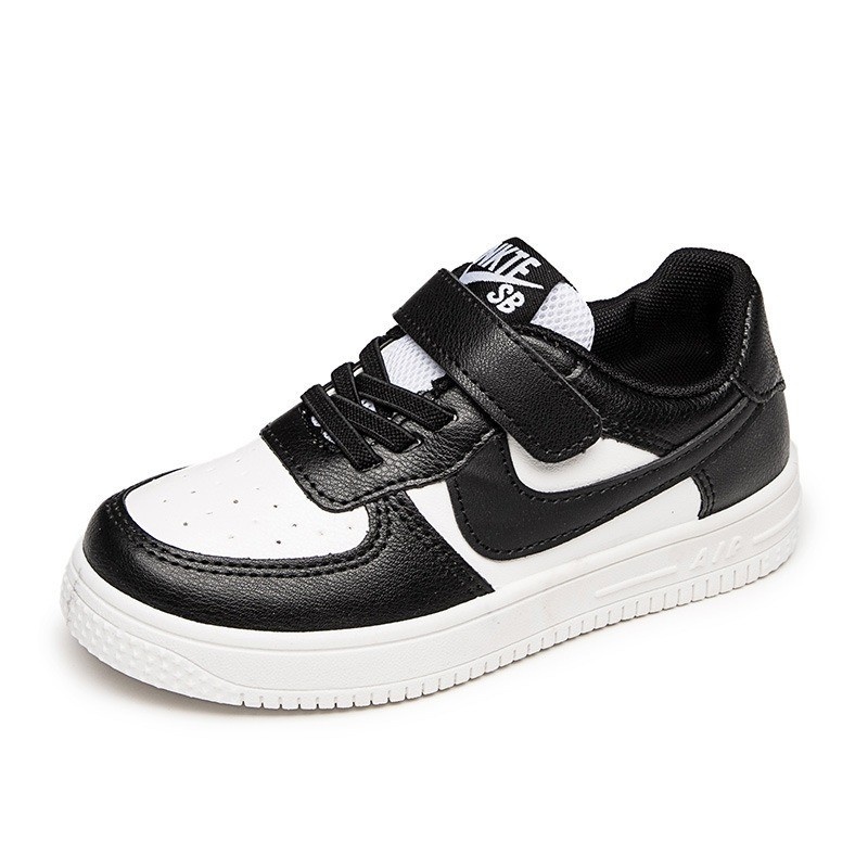 HNK Sepatu Sneaker anak Sekolah Polos white-black Laki-laki Perempuan | Sneaker NKTE