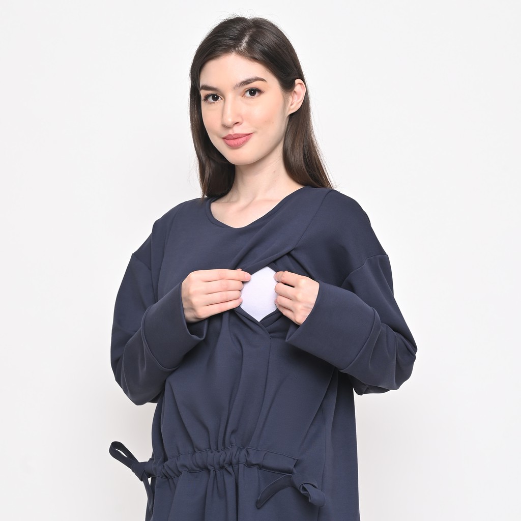

MONOMOM Kiara Top - Baju Menyusui Navy Nursing Wear Stylish Premium