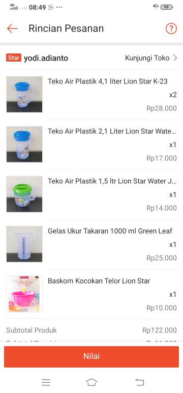 Teko Air Water Jug 1,5 Ltr Lion Star